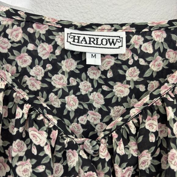 Vintage Ruffle Collar Blouse M Rosettes Dark Romantic Gothic Victorian Style - Picture 5 of 8